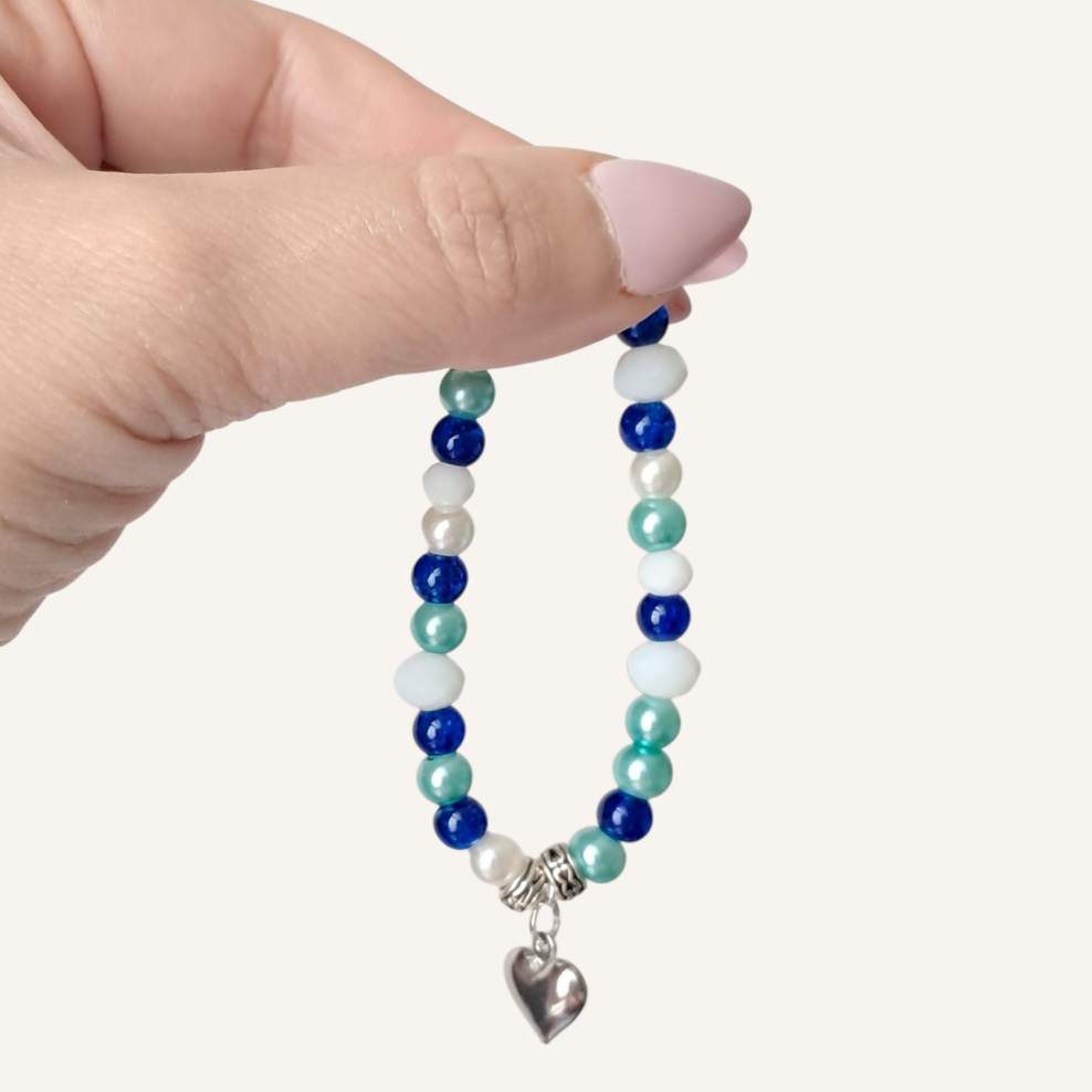 Blue Juniper Bracelet With Heart Charm