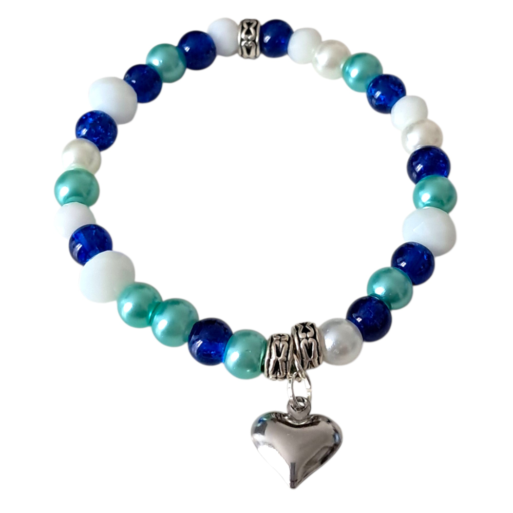 Blue Juniper Bracelet With Heart Charm
