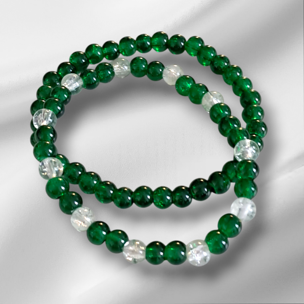 Emerald & Crystal Bracelet Set