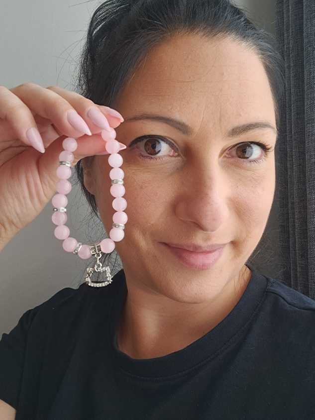 pink beaded bracelet